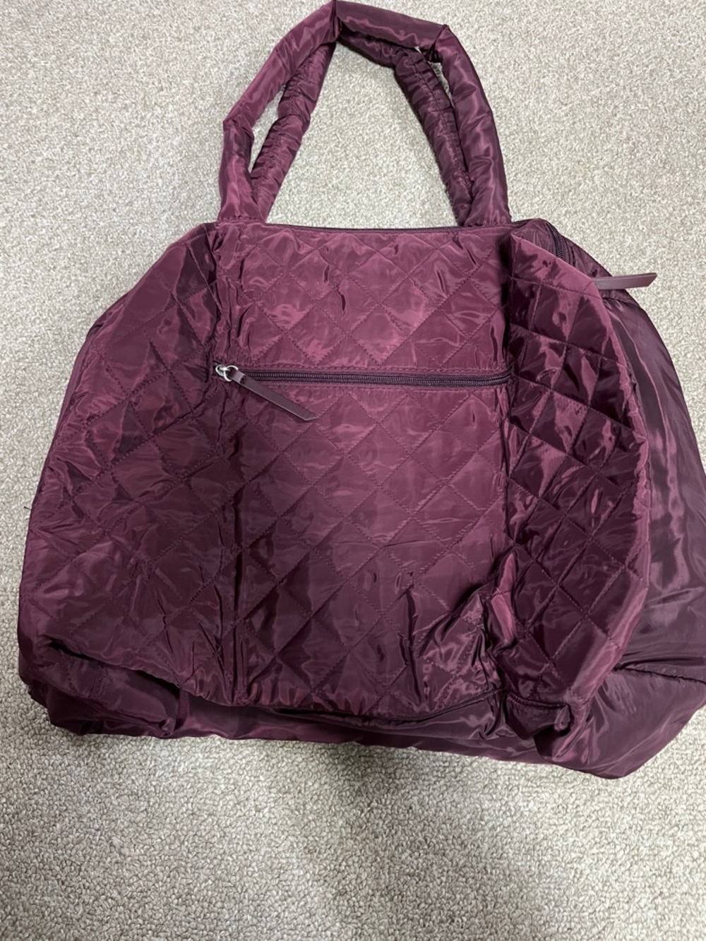 DSW Quilted Tote in Deep Plum